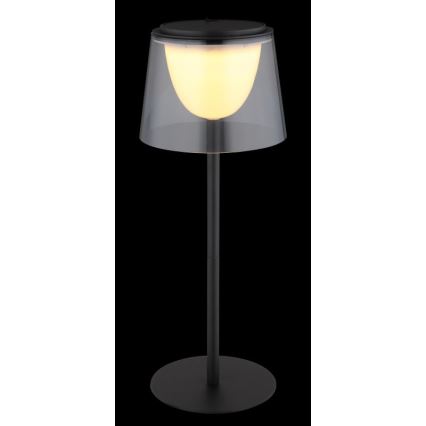 Globo - LED Dimmable touch outdoor table lamp LED/1,8W/5V IP44 1800 mAh black/smoky