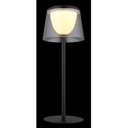 Globo - LED Dimmable touch outdoor table lamp LED/1,8W/5V IP44 1800 mAh black/smoky
