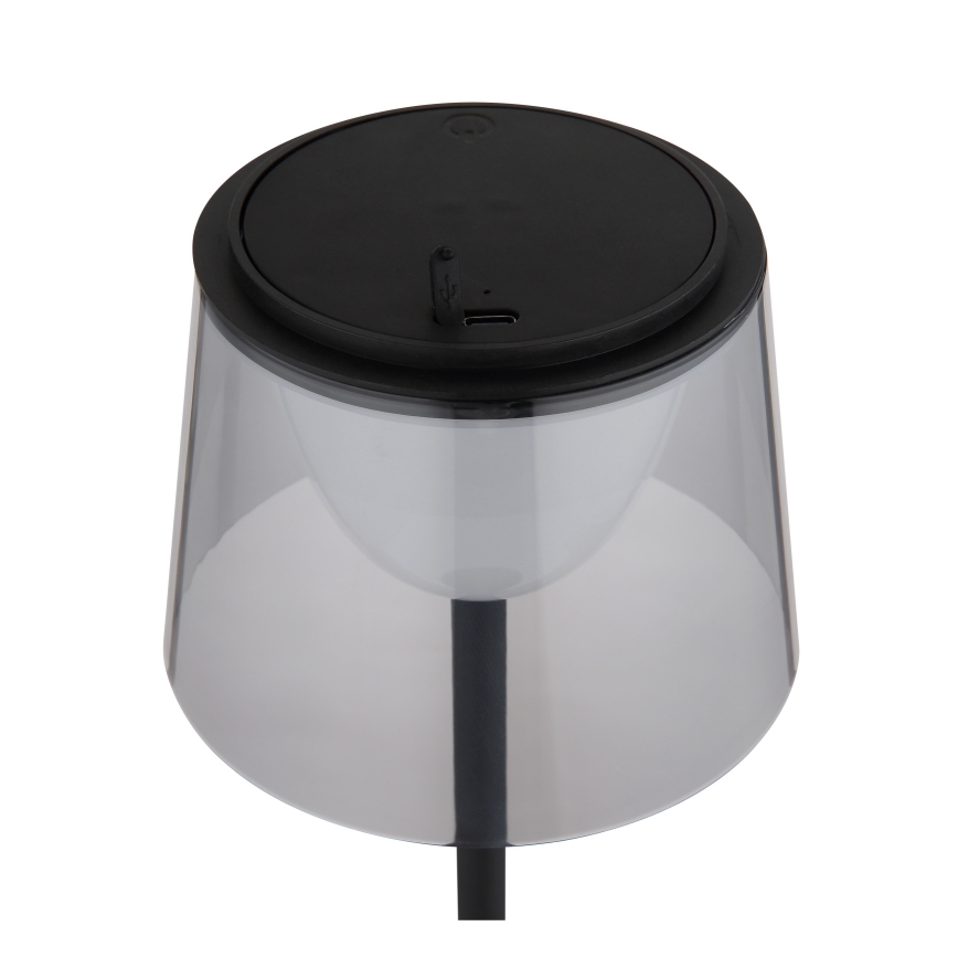 Globo - LED Dimmable touch outdoor table lamp LED/1,8W/5V IP44 1800 mAh black/smoky