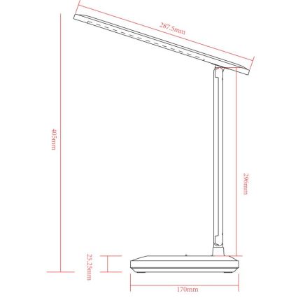 Globo - LED Dimmable touch rechargeable table lamp LED/3W/5V 2800/4000/6500K 1800 mAh white