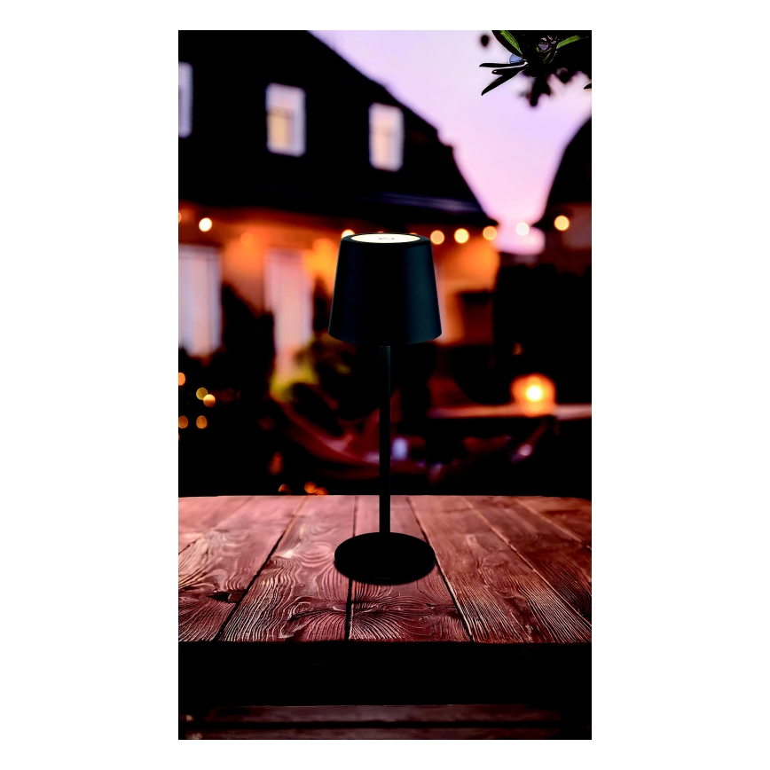 Globo - LED Dimmable outdoor touch table lamp LED/2W/5V 3000/4000/6000K 2200 mAh IP44 black