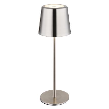 Globo - LED Dimmable Touch-Control Rechargeable Table Lamp LED/2W/3.7V 3000/4000/6000K 2200 mAh Glossy Chrome