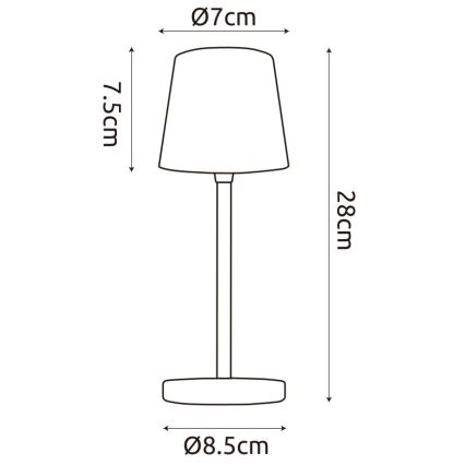 Globo - LED Dimmable outdoor touch table lamp LED/2W/5V 3000/4000/6000K 2200 mAh IP44 creamy