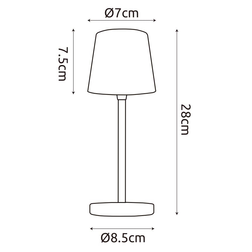 Globo - LED Dimmable outdoor touch table lamp LED/2W/5V 3000/4000/6000K 2200 mAh IP44 white