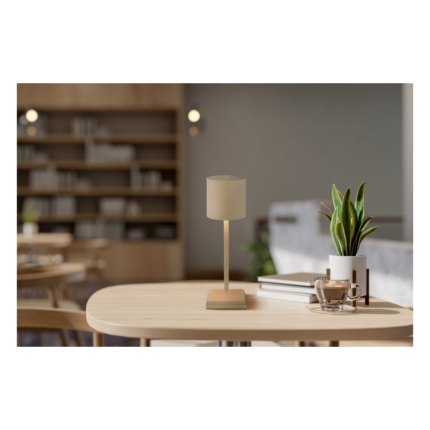 Globo - Dimmable touch-operated rechargeable LED table lamp LED/1.5W/5V 2200 mAh beige