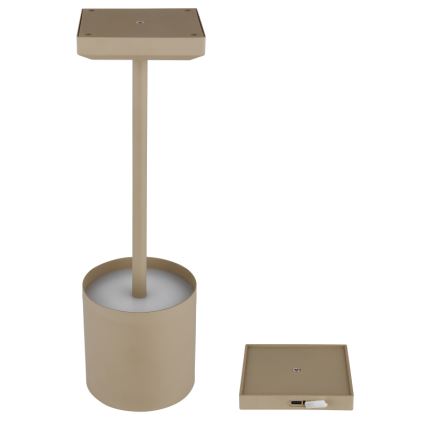 Globo - Dimmable touch-operated rechargeable LED table lamp LED/1.5W/5V 2200 mAh beige