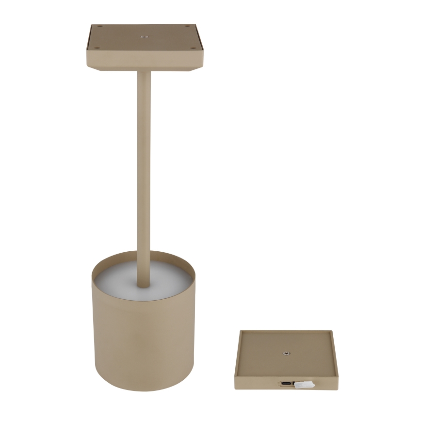 Globo - Dimmable touch-operated rechargeable LED table lamp LED/1.5W/5V 2200 mAh beige
