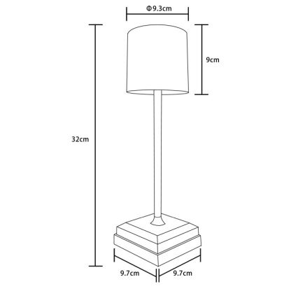 Globo - Dimmable touch-operated rechargeable LED table lamp LED/1.5W/5V 2200 mAh beige