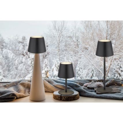 Globo - Dimmable Touch-Sensitive Rechargeable Outdoor Table Lamp, 3-in-1, LED 3W/5V, 3000/4000/5000K, IP54, 1800 mAh, Black
