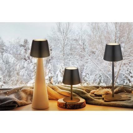 Globo - Dimmable Touch-Sensitive Rechargeable Outdoor Table Lamp, 3-in-1, LED 3W/5V, 3000/4000/5000K, IP54, 1800 mAh, Black