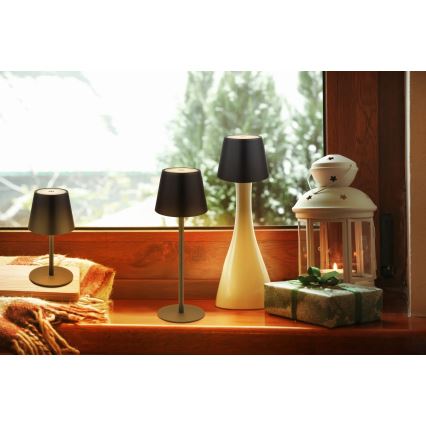 Globo - Dimmable Touch-Sensitive Rechargeable Outdoor Table Lamp, 3-in-1, LED 3W/5V, 3000/4000/5000K, IP54, 1800 mAh, Black