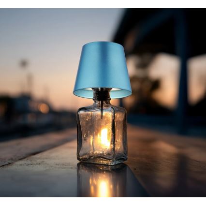 Globo - Touch-dimmable Rechargeable Outdoor Table Lamp 3-in-1, LED/3W/5V, 3000/4000/5000K, IP54, 1800 mAh, Blue
