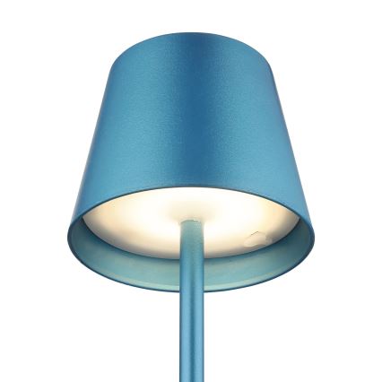 Globo - Touch-dimmable Rechargeable Outdoor Table Lamp 3-in-1, LED/3W/5V, 3000/4000/5000K, IP54, 1800 mAh, Blue