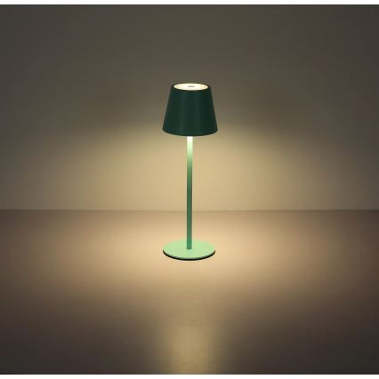 Globo - LED Dimmable Touch Rechargeable Outdoor Table Lamp 3-in-1 LED/3W/5V 3000/4000/5000K IP54 1800 mAh Mint Green