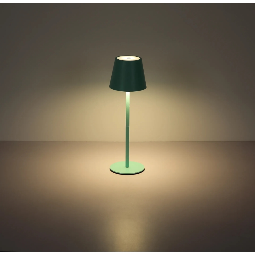 Globo - LED Dimmable Touch Rechargeable Outdoor Table Lamp 3-in-1 LED/3W/5V 3000/4000/5000K IP54 1800 mAh Mint Green
