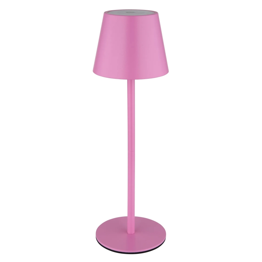 Globo - Dimmable Touch Rechargeable Outdoor Table Lamp 3-in-1 LED/3W/5V 3000/4000/5000K IP54 1800 mAh Pink