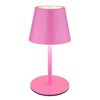 Globo - Dimmable Touch Rechargeable Outdoor Table Lamp 3-in-1 LED/3W/5V 3000/4000/5000K IP54 1800 mAh Pink