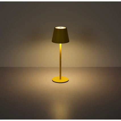 Globo - 3-in-1 Touch-Dimmable Rechargeable LED Outdoor Table Lamp, 3W/5V, 3000/4000/5000K, IP54, 1800 mAh, Yellow