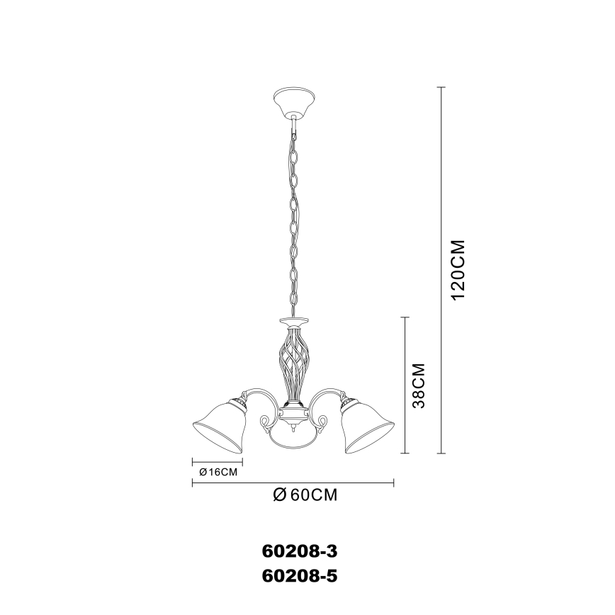 Globo - Chandelier on a chain 3xE27/60W/230V