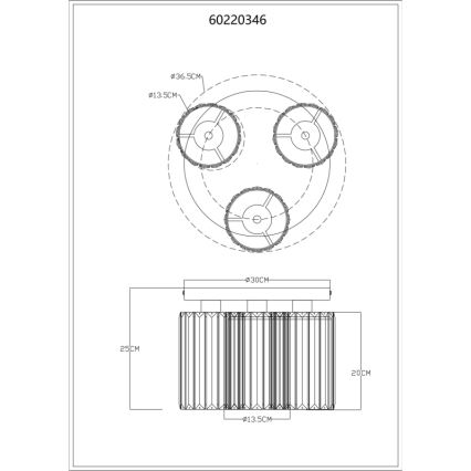 Globo - Ceiling light 3xE27/60W/230V d. 35 cm