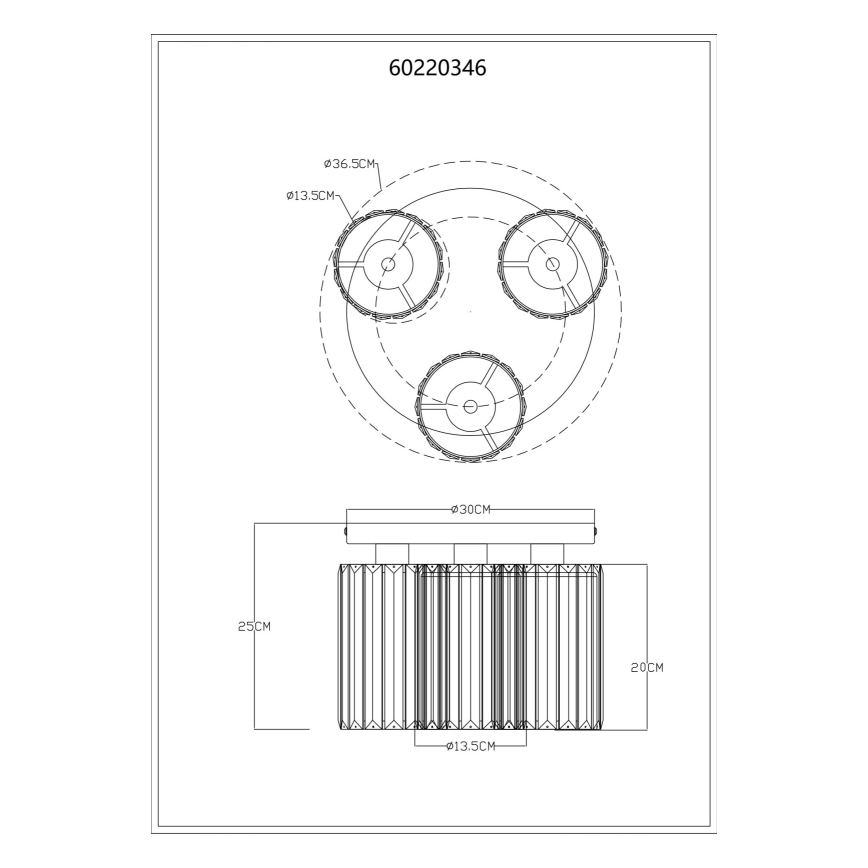 Globo - Ceiling light 3xE27/60W/230V d. 35 cm