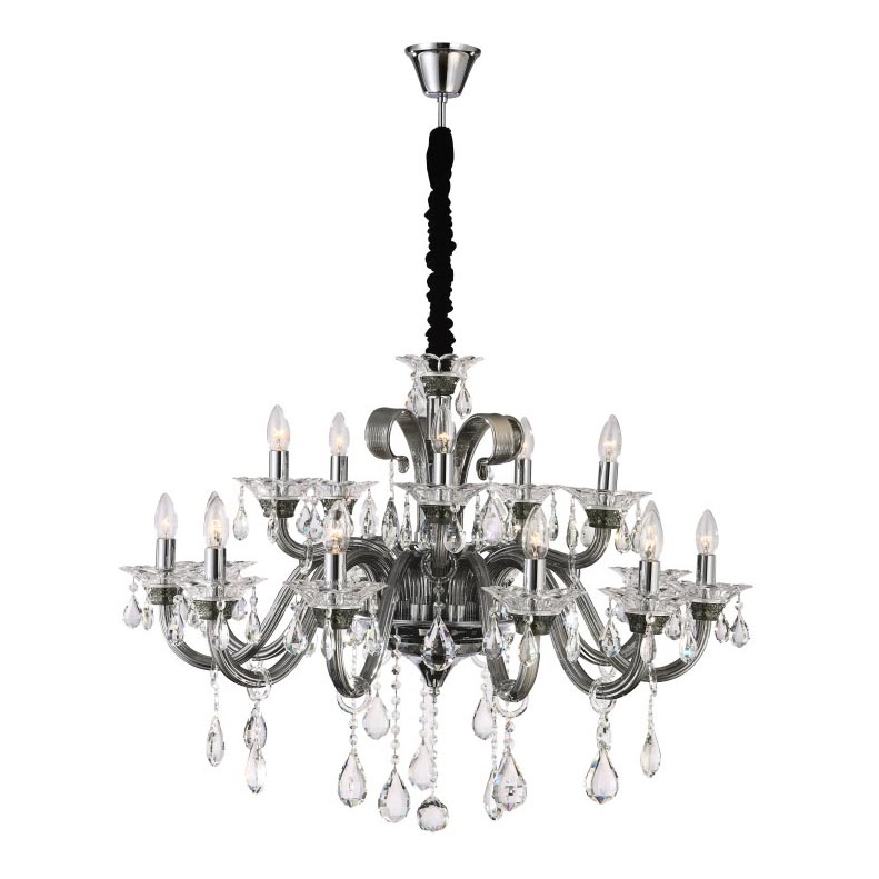 Globo 64104-15 - DUNJA Chain-Hung Crystal Chandelier, 15xE14/40W/230V