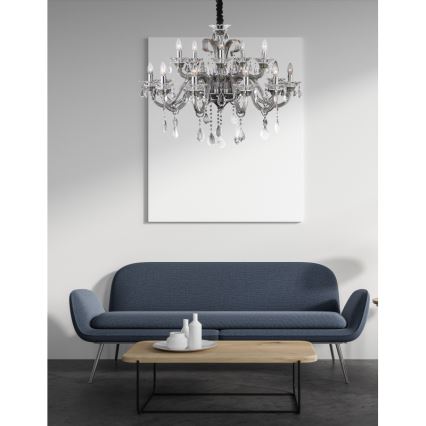 Globo 64104-15 - DUNJA Chain-Hung Crystal Chandelier, 15xE14/40W/230V