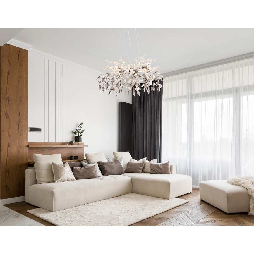 Globo - Chandelier on a string 8xG9/8W/230V d. 61 cm shiny chrome