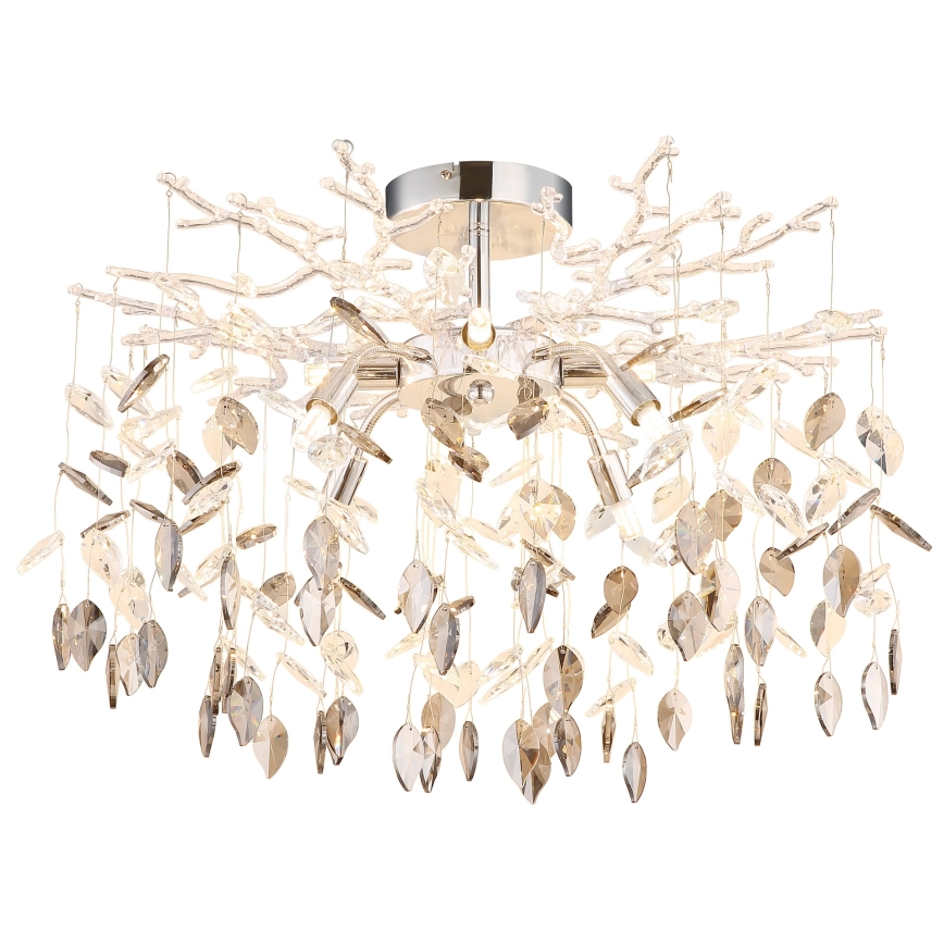 Globo - Rod-Mounted Chandelier 8xG9/8W/230V Polished Chrome