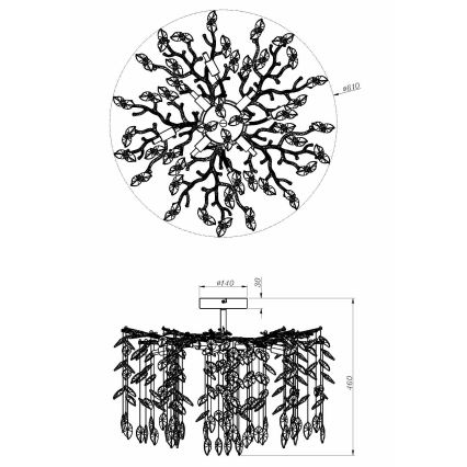 Globo - Rod-Mounted Chandelier 8xG9/8W/230V Polished Chrome