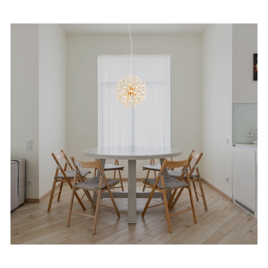 Globo - LED cable pendant chandelier 8x G9/3.5W/230V Ø 40 cm, gold