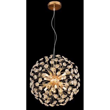 Globo - LED cable pendant chandelier 8x G9/3.5W/230V Ø 40 cm, gold