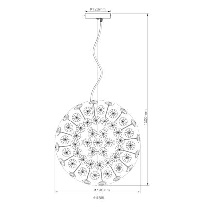 Globo - LED cable pendant chandelier 8x G9/3.5W/230V Ø 40 cm, gold