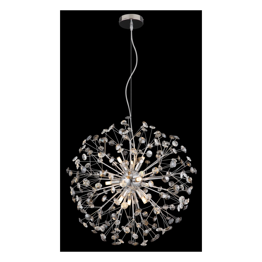 Globo - LED Cable-Suspended Chandelier 9x G9/3.5W/230V, dia. 60 cm, Polished Chrome