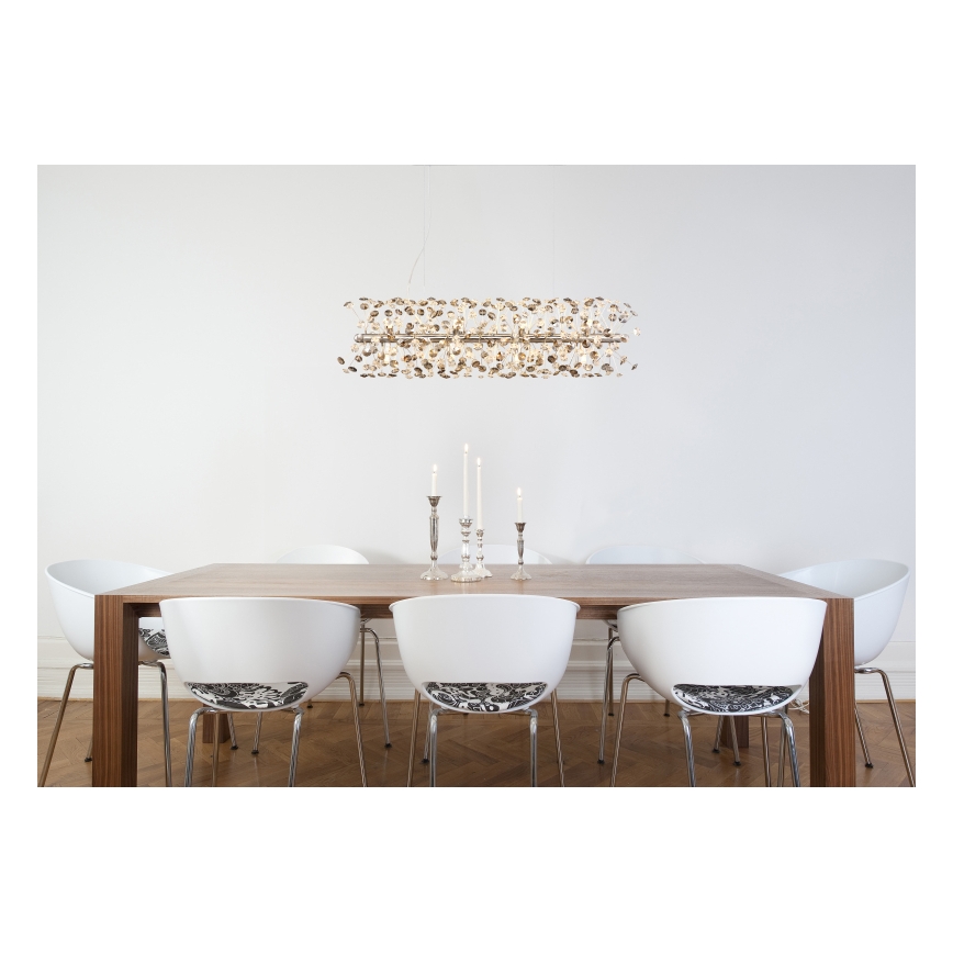 Globo - LED cable-hung chandelier 12xG9/3,5W/230V polished chrome