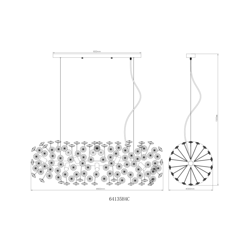 Globo - LED cable-hung chandelier 12xG9/3,5W/230V polished chrome