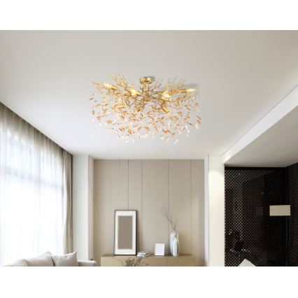 Globo - Rod-Mounted Chandelier 7xE14/40W/230V Gold