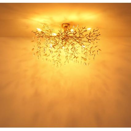 Globo - Rod-Mounted Chandelier 7xE14/40W/230V Gold