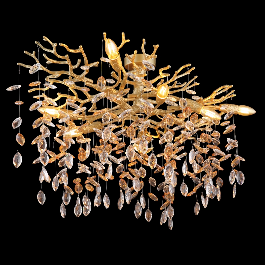 Globo - Rod-Mounted Chandelier 7xE14/40W/230V Gold