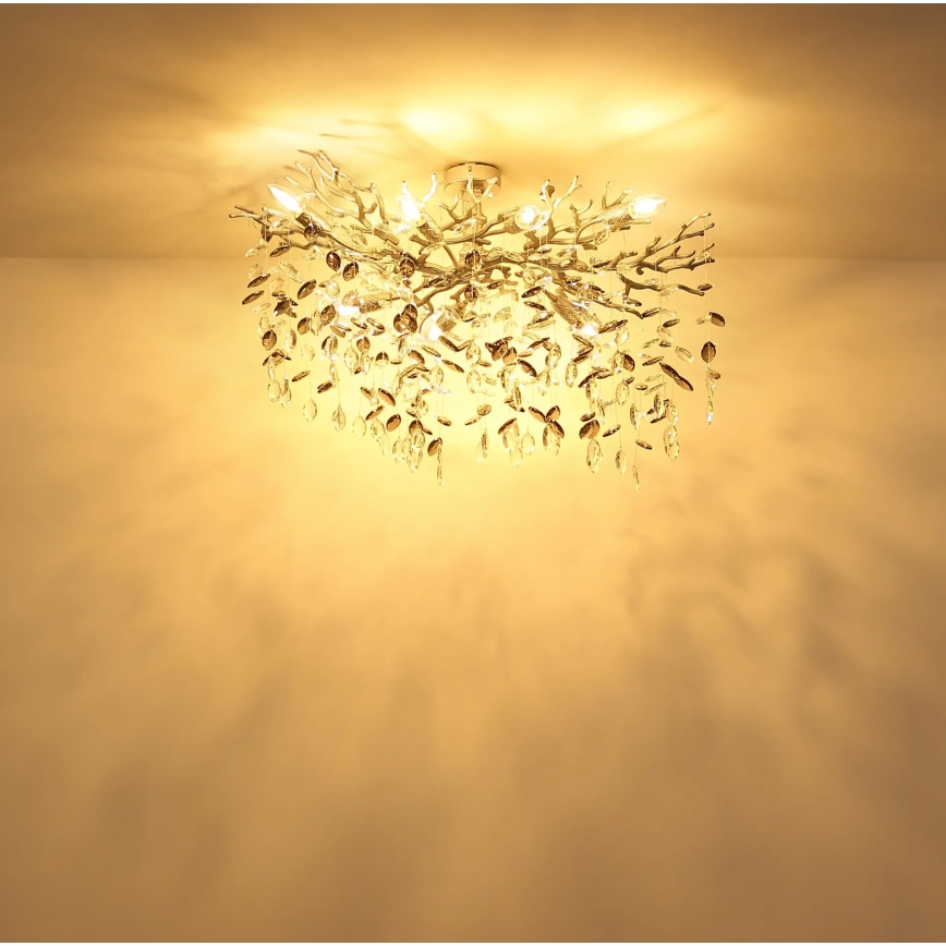 Globo - Rod-mounted chandelier 7xE14/40W/230V silver