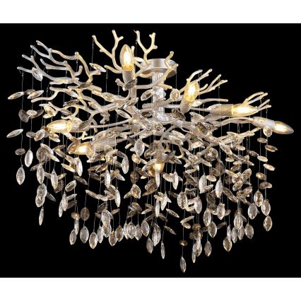 Globo - Rod-mounted chandelier 7xE14/40W/230V silver