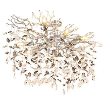 Globo - Rod-mounted chandelier 7xE14/40W/230V silver
