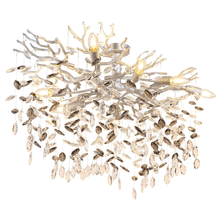 Globo - Rod-mounted chandelier 7xE14/40W/230V silver