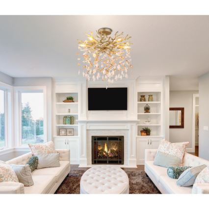 Globo - Rod Chandelier 6xE14/40W/230V Gold