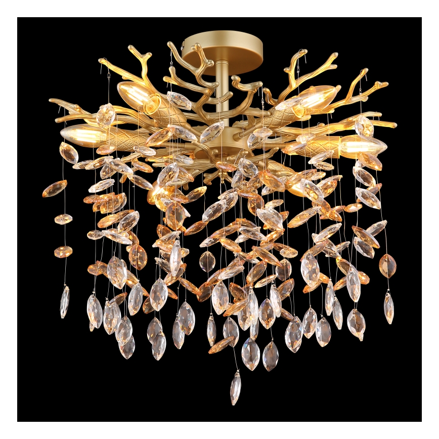 Globo - Rod Chandelier 6xE14/40W/230V Gold