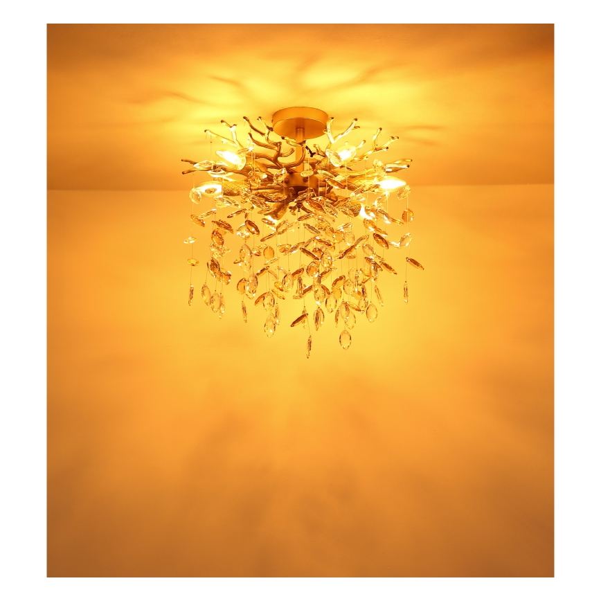 Globo - Rod Chandelier 6xE14/40W/230V Gold