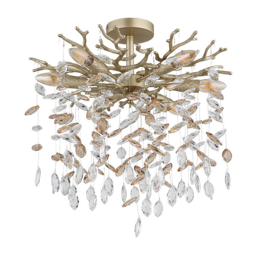 Globo - Rod Chandelier 6xE14/40W/230V Gold