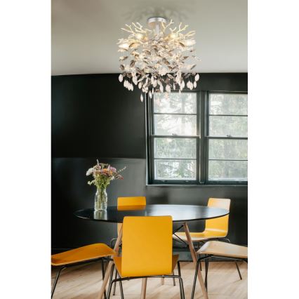 Globo - Rod-mounted chandelier, 6x E14/40W/230V, Silver