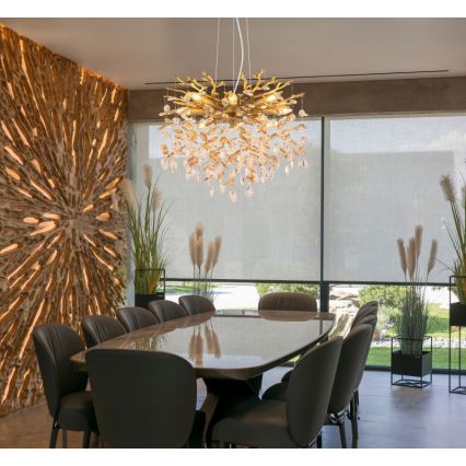 Globo - 8xE14/40W/230V Cable Pendant Chandelier, Gold