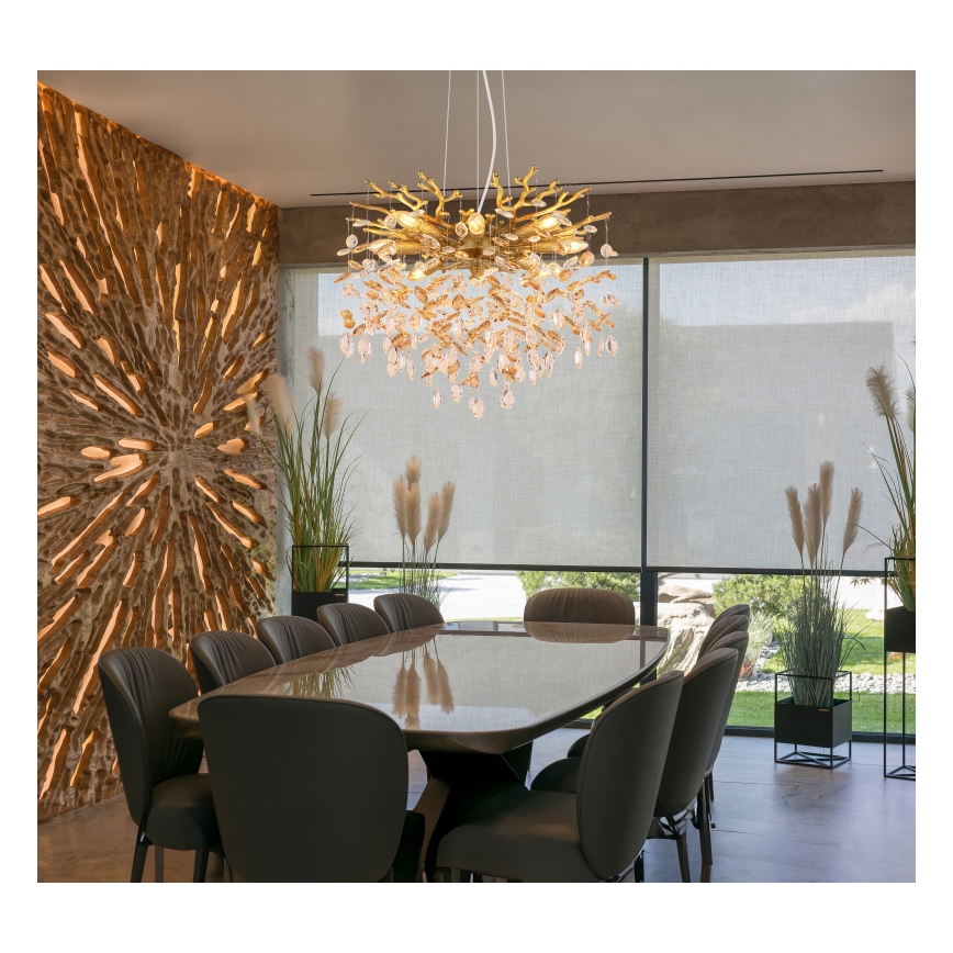 Globo - 8xE14/40W/230V Cable Pendant Chandelier, Gold